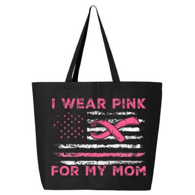 I Wear Pink For My Mom American Flag Breast Cancer Support 25L Jumbo Tote