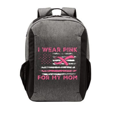 I Wear Pink For My Mom American Flag Breast Cancer Support Vector Backpack