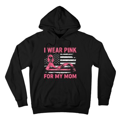 I Wear Pink For My Mama American Breast Cancer Support Squad Hoodie