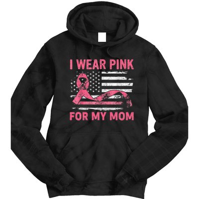 I Wear Pink For My Mama American Breast Cancer Support Squad Tie Dye Hoodie