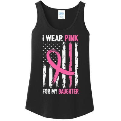 I Wear Pink For My Daughter Breast Cancer Awareness Support Ladies Essential Tank