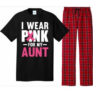 I Wear Pink For My Aunt Ribbon Breast Cancer Awareness Gift Pajama Set