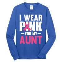 I Wear Pink For My Aunt Ribbon Breast Cancer Awareness Gift Tall Long Sleeve T-Shirt