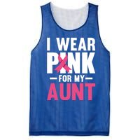 I Wear Pink For My Aunt Ribbon Breast Cancer Awareness Gift Mesh Reversible Basketball Jersey Tank