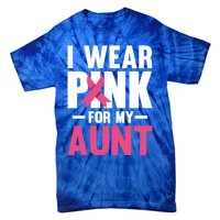 I Wear Pink For My Aunt Ribbon Breast Cancer Awareness Gift Tie-Dye T-Shirt