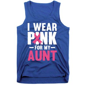 I Wear Pink For My Aunt Ribbon Breast Cancer Awareness Gift Tank Top