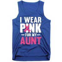 I Wear Pink For My Aunt Ribbon Breast Cancer Awareness Gift Tank Top