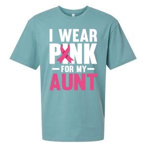 I Wear Pink For My Aunt Ribbon Breast Cancer Awareness Gift Sueded Cloud Jersey T-Shirt