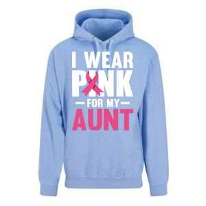 I Wear Pink For My Aunt Ribbon Breast Cancer Awareness Gift Unisex Surf Hoodie