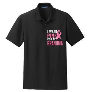 I Wear Pink For My Grandma Breast Cancer Awareness  Dry Zone Grid Polo