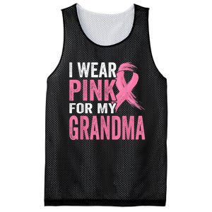 I Wear Pink For My Grandma Breast Cancer Awareness  Mesh Reversible Basketball Jersey Tank