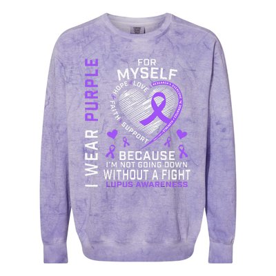 I Wear Purple For Myself Lupus Awareness Warriors Fighters Colorblast Crewneck Sweatshirt