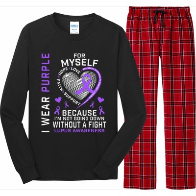 I Wear Purple For Myself Lupus Awareness Warriors Fighters Long Sleeve Pajama Set