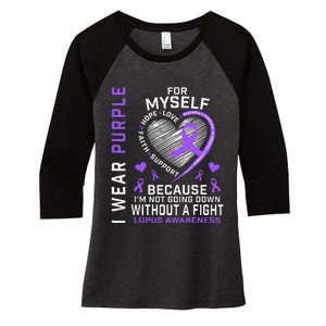 I Wear Purple For Myself Lupus Awareness Warriors Fighters Women's Tri-Blend 3/4-Sleeve Raglan Shirt