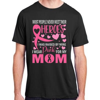 I Wear Pink My Mom Breast Cancer Awareness Kids Support Adult ChromaSoft Performance T-Shirt