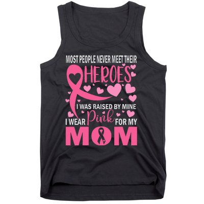 I Wear Pink My Mom Breast Cancer Awareness Kids Support Tank Top