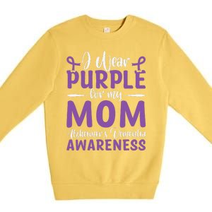 I Wear Purple For My Mom AlzheimerS Dementia Awareness Premium Crewneck Sweatshirt