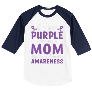 I Wear Purple For My Mom AlzheimerS Dementia Awareness Baseball Sleeve Shirt