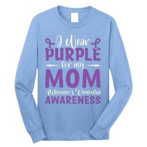 I Wear Purple For My Mom AlzheimerS Dementia Awareness Long Sleeve Shirt