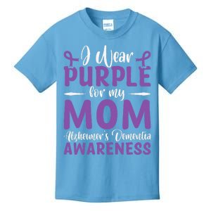 I Wear Purple For My Mom AlzheimerS Dementia Awareness Kids T-Shirt