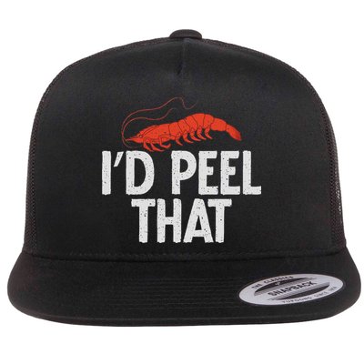 I Would Peel That Shrimp Lover Flat Bill Trucker Hat