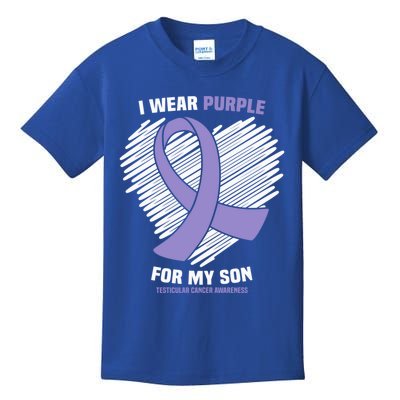 I Wear Purple For My Son Testicular Cancer Awareness Gift Kids T-Shirt