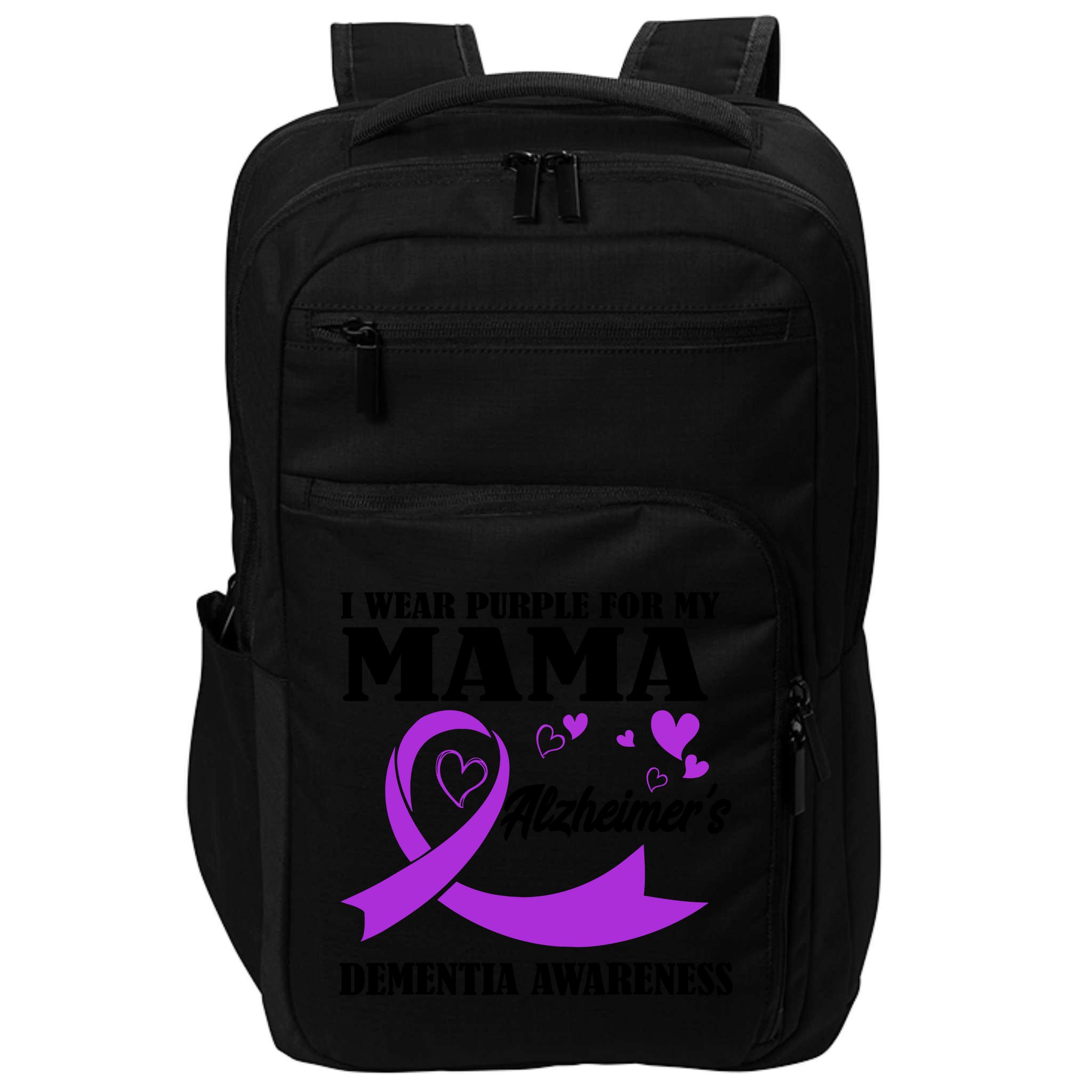 I Wear Purple For My Mama AlzheimerS Dementia Awareness Impact Tech Backpack