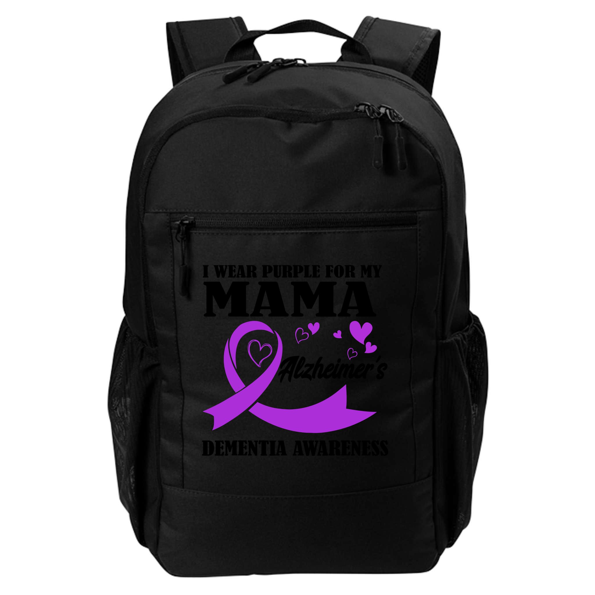 I Wear Purple For My Mama AlzheimerS Dementia Awareness Backpack