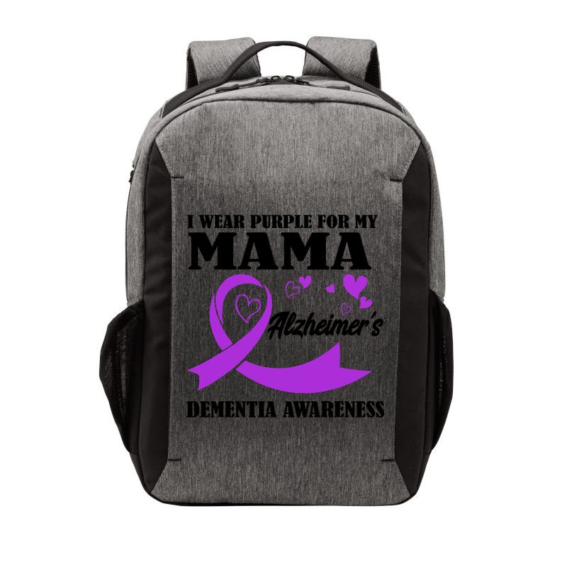 I Wear Purple For My Mama AlzheimerS Dementia Awareness Vector Backpack