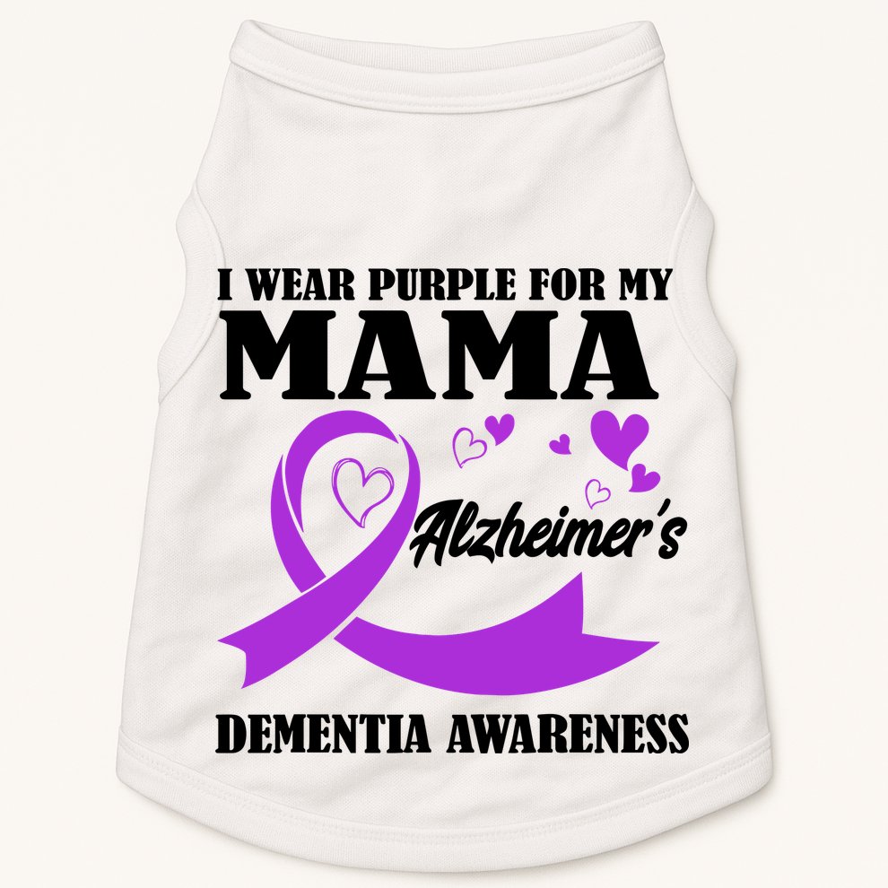 I Wear Purple For My Mama AlzheimerS Dementia Awareness Doggie Tank