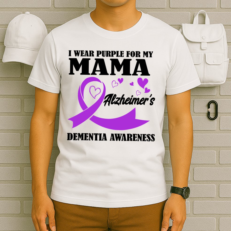I Wear Purple For My Mama AlzheimerS Dementia Awareness T-Shirt