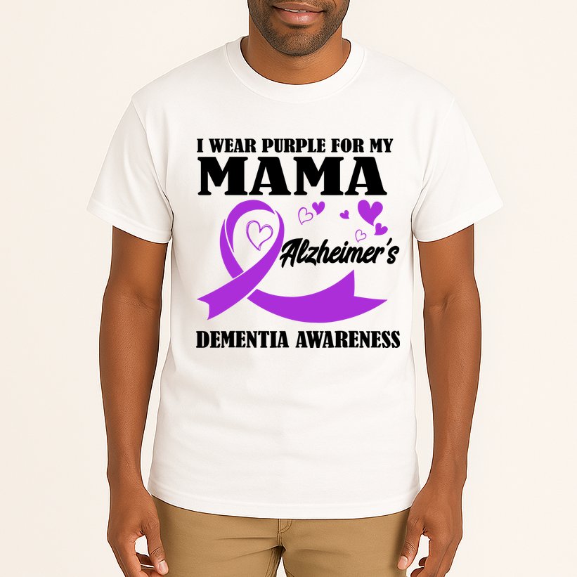 I Wear Purple For My Mama AlzheimerS Dementia Awareness Tall T-Shirt