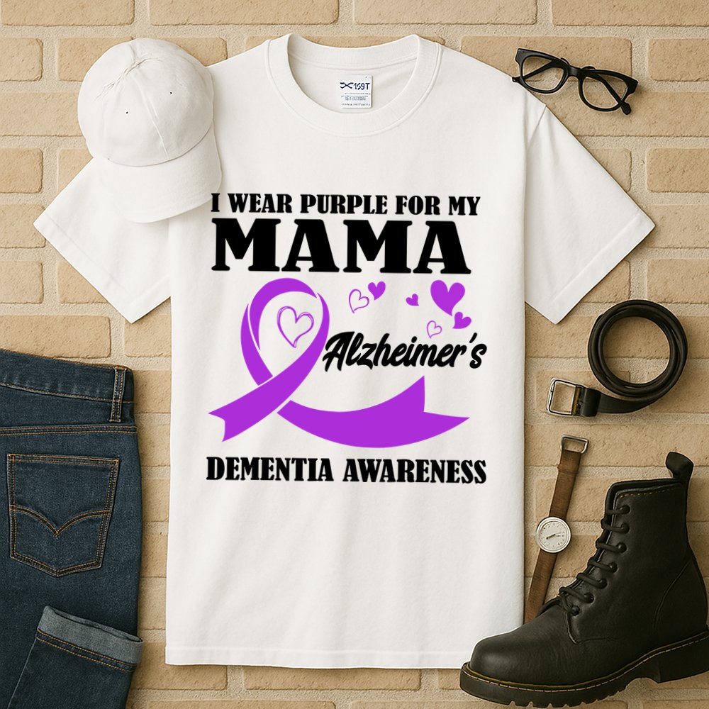 I Wear Purple For My Mama AlzheimerS Dementia Awareness Tall T-Shirt