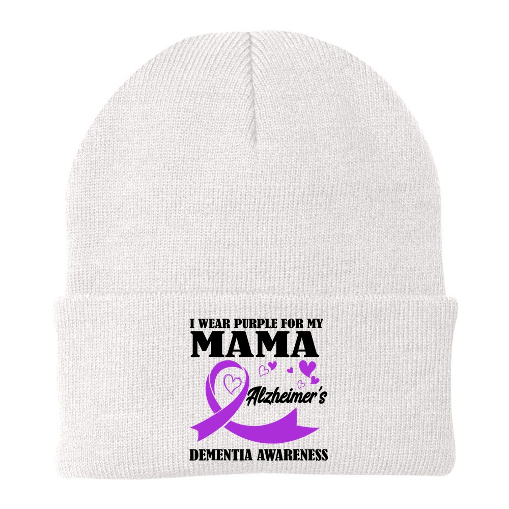 I Wear Purple For My Mama AlzheimerS Dementia Awareness Beanie