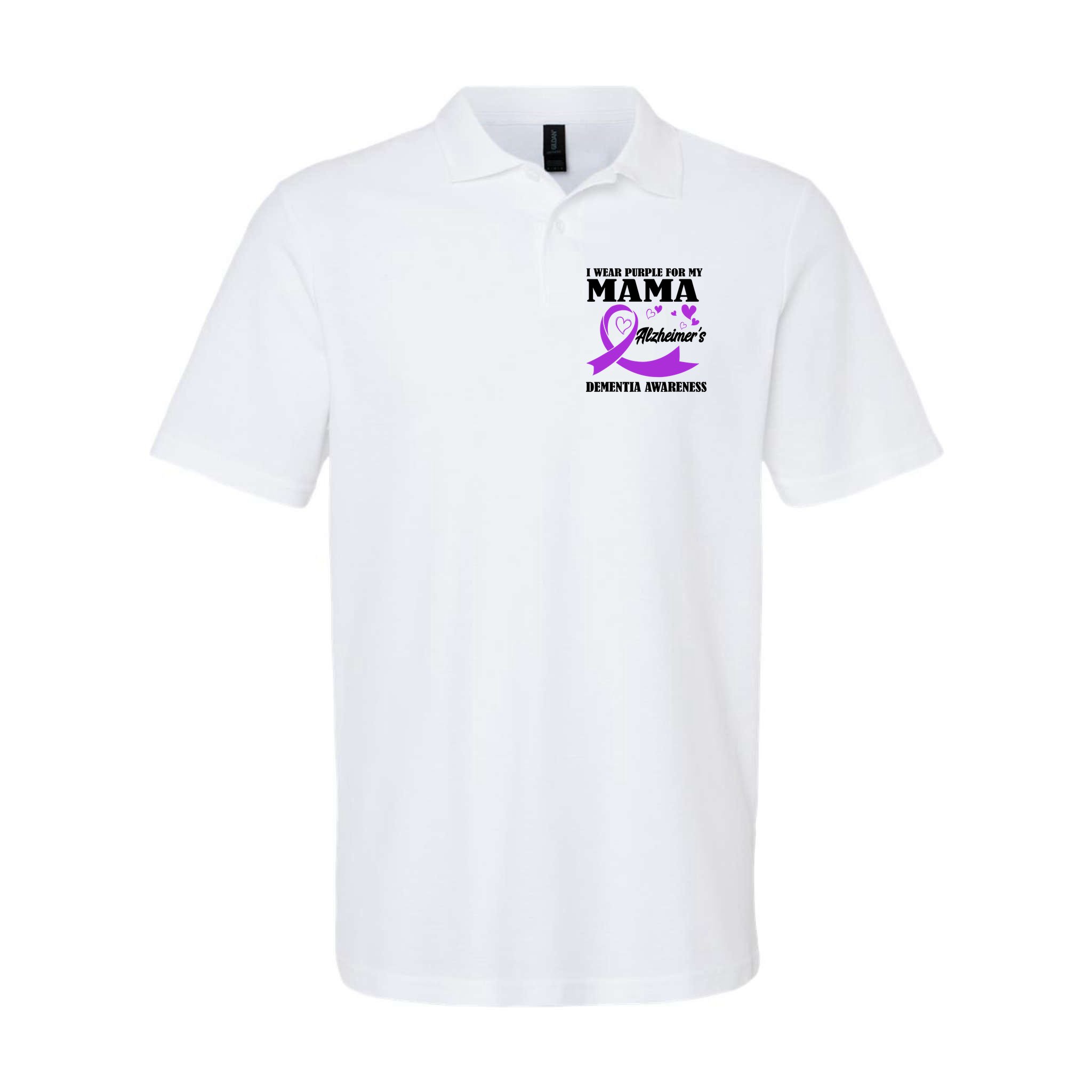 I Wear Purple For My Mama AlzheimerS Dementia Awareness Polo