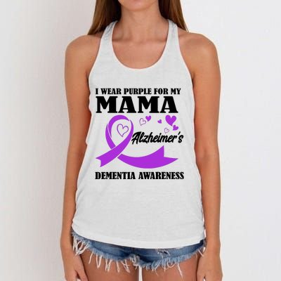 I Wear Purple For My Mama AlzheimerS Dementia Awareness Women's Knotted Racerback Tank