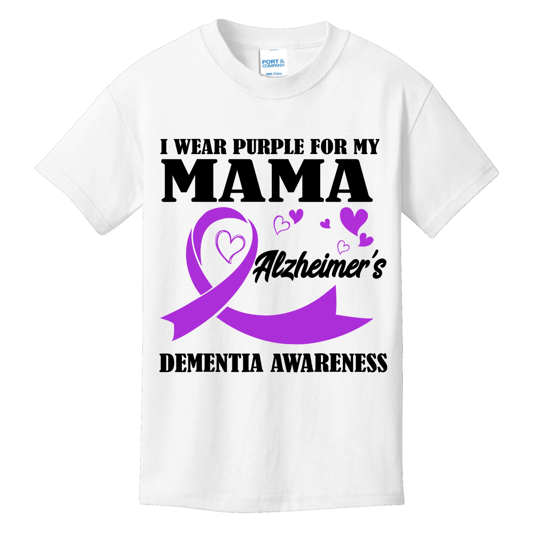 I Wear Purple For My Mama AlzheimerS Dementia Awareness Kids T-Shirt