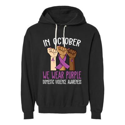 I Wear Purple Domestic Violence Awareness Garment-Dyed Fleece Hoodie