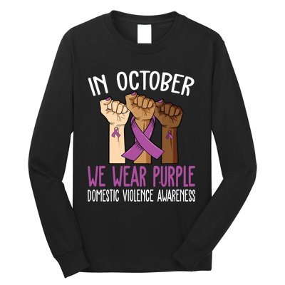 I Wear Purple Domestic Violence Awareness Long Sleeve Shirt