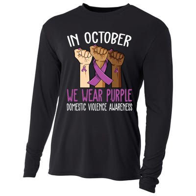 I Wear Purple Domestic Violence Awareness Cooling Performance Long Sleeve Crew