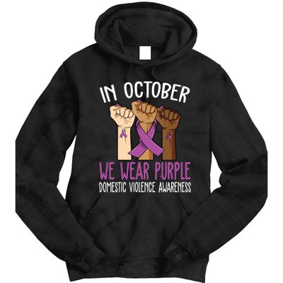 I Wear Purple Domestic Violence Awareness Tie Dye Hoodie