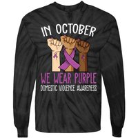 I Wear Purple Domestic Violence Awareness Tie-Dye Long Sleeve Shirt