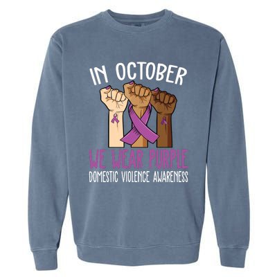 I Wear Purple Domestic Violence Awareness Garment-Dyed Sweatshirt