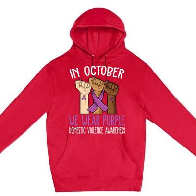 I Wear Purple Domestic Violence Awareness Premium Pullover Hoodie