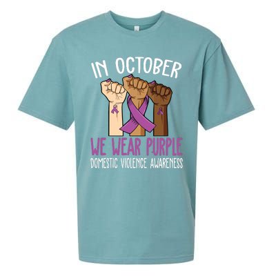 I Wear Purple Domestic Violence Awareness Sueded Cloud Jersey T-Shirt