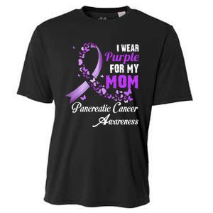 I Wear Purple For My Mom Family Pancreatic Cancer Awareness Cooling Performance Crew T-Shirt