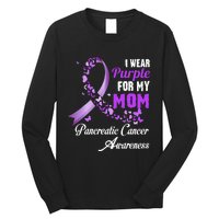 I Wear Purple For My Mom Family Pancreatic Cancer Awareness Long Sleeve Shirt