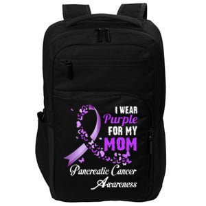 I Wear Purple For My Mom Family Pancreatic Cancer Awareness Impact Tech Backpack