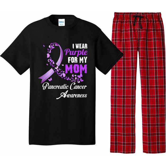 I Wear Purple For My Mom Family Pancreatic Cancer Awareness Pajama Set