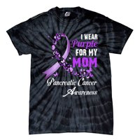 I Wear Purple For My Mom Family Pancreatic Cancer Awareness Tie-Dye T-Shirt